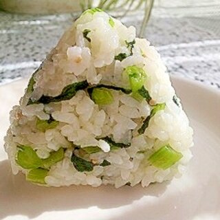 お弁当に栄養プラス！あっさり野沢菜のおにぎり